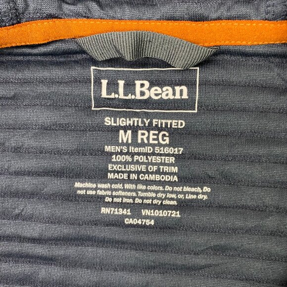 LL Bean Airlight Knit Hoodie Jacket Men's Medium Slightly Fitted Blue Full Zip - Picture 7 of 10